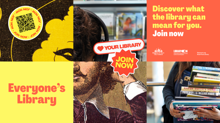 Poster encouraging users to join a library